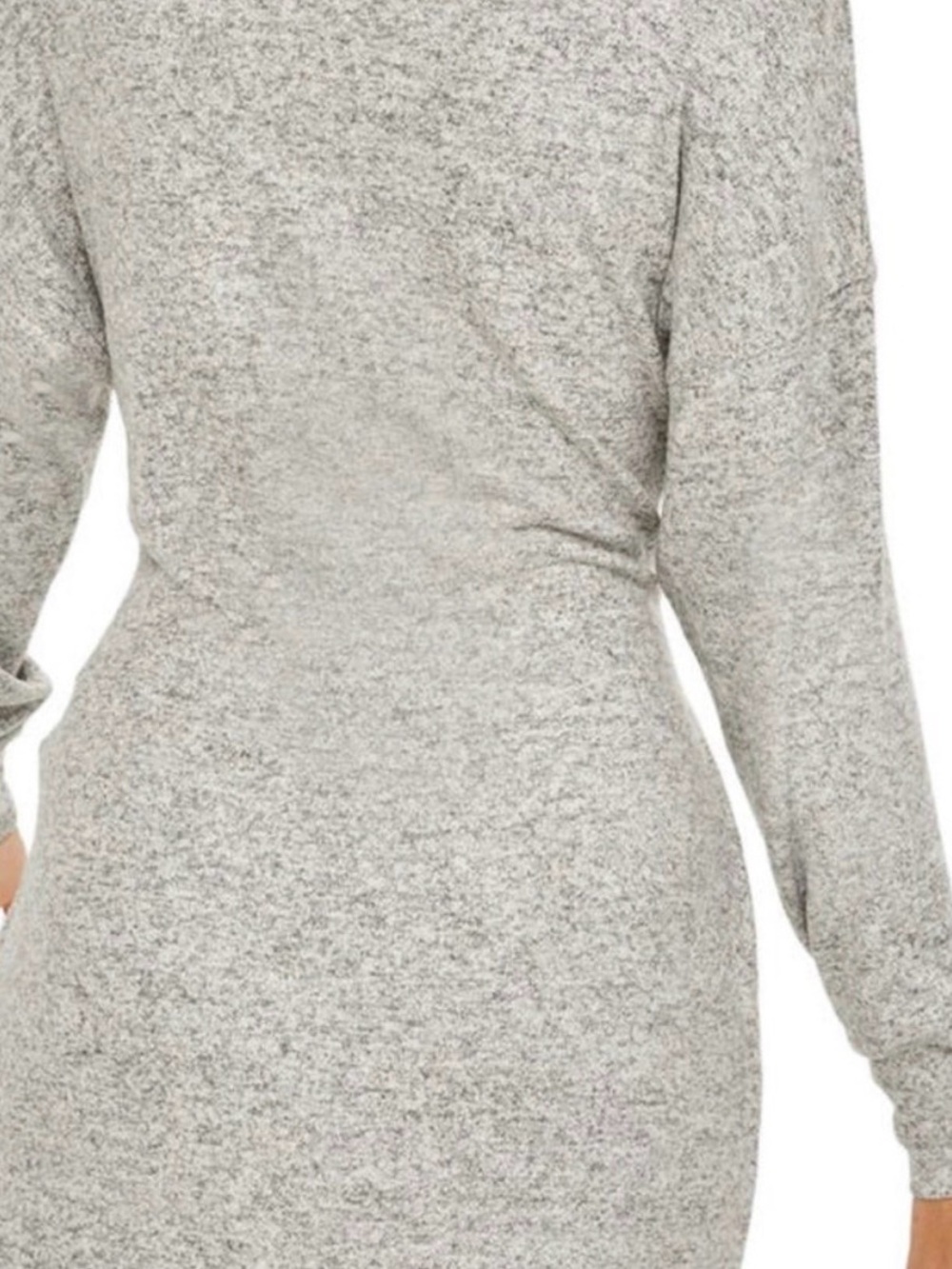 Topshop Gray Tie-Waist Super Soft Long Sleeve Sweatshirt Sweater Dress, Size 12 - Picture 4 of 13
